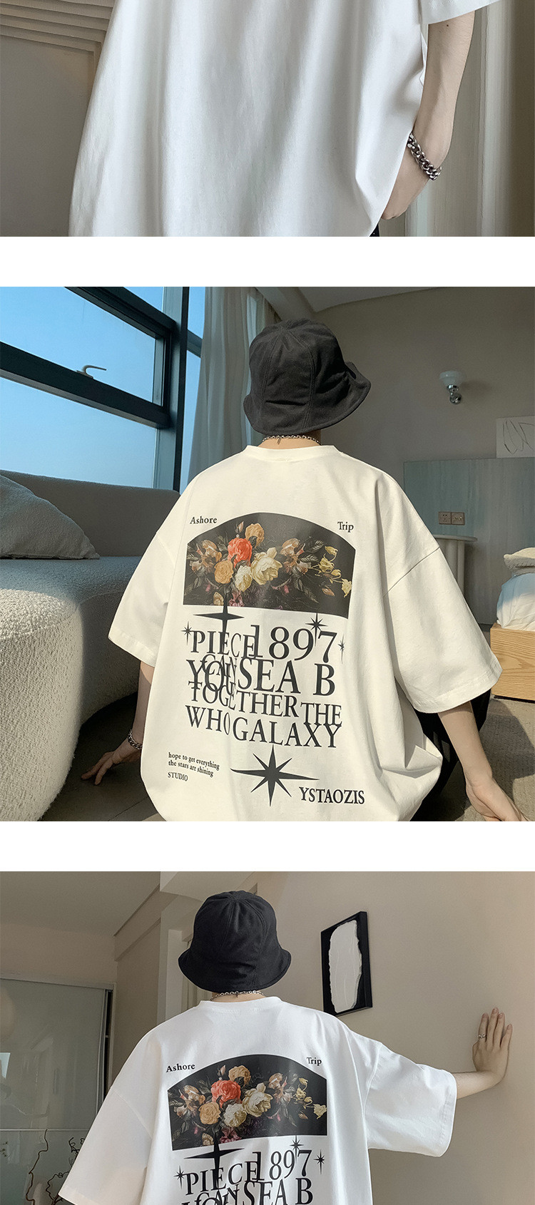 Wholesale Men Fashion Casual Vintage Letter Hiphop Short