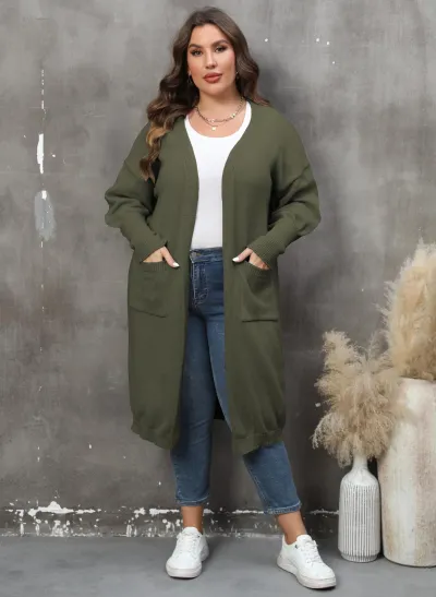 Casual Women Plus Size Deer Plush Street Hipster V-Neck Long Sleeve Cardigan Coat