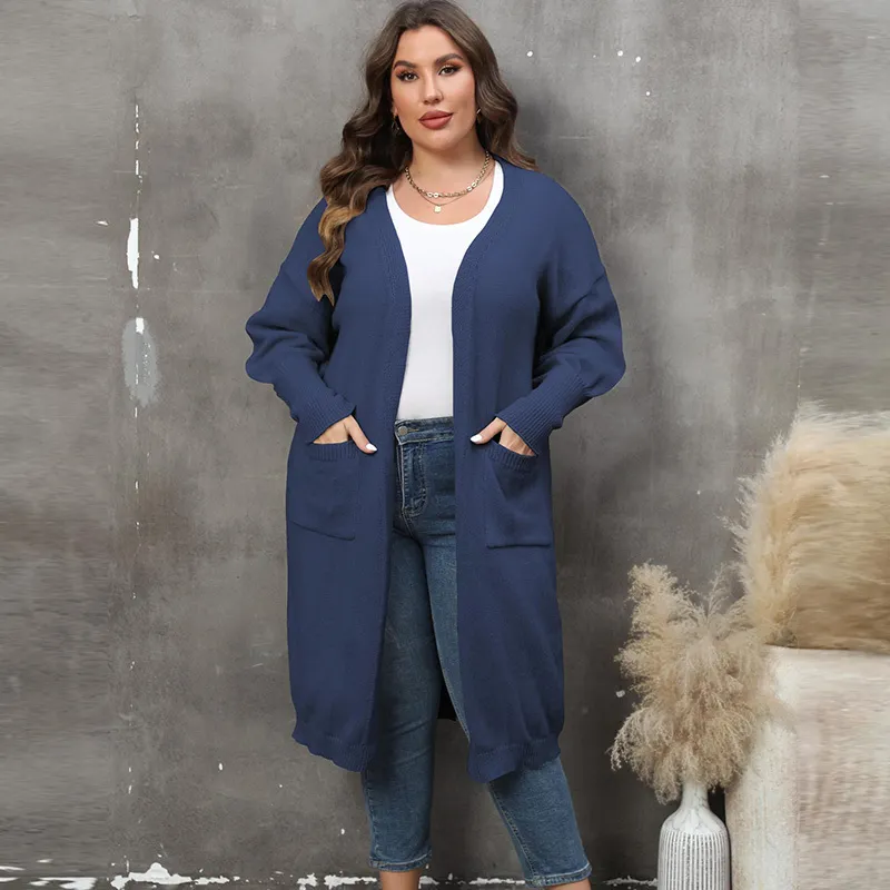 Casual Women Plus Size Deer Plush Street Hipster V-Neck Long Sleeve Cardigan Coat