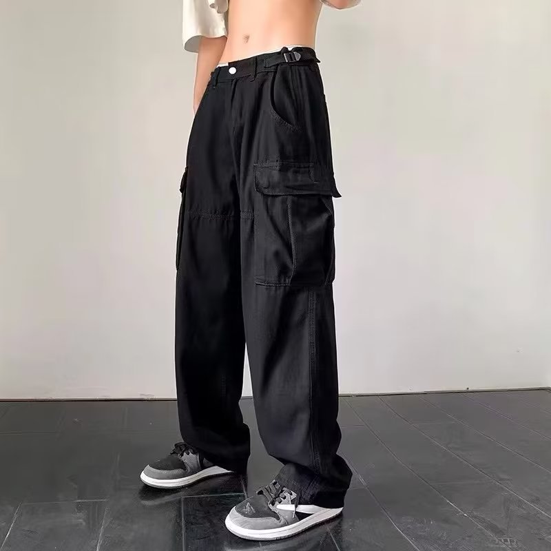 Wholesale Women Fashion Casual Solid Color Loose Cargo Pants
