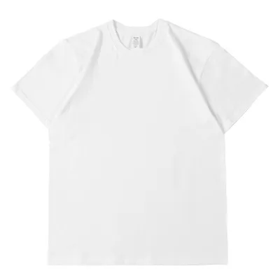 Men And Women Casual Solid Color Round Neck Short Sleeve Pure Cotton T-Shirt