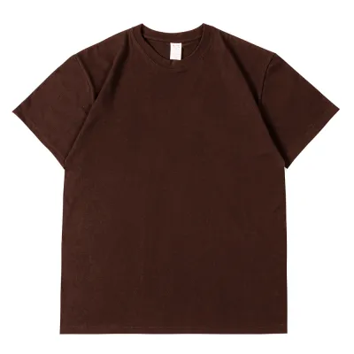 Men And Women Casual Solid Color Round Neck Short Sleeve Pure Cotton T-Shirt