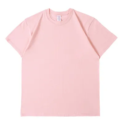Men And Women Casual Solid Color Round Neck Short Sleeve Pure Cotton T-Shirt