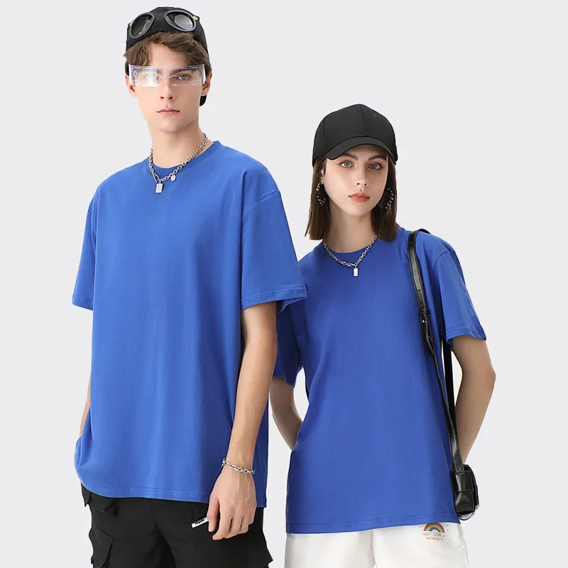 Men And Women Casual Solid Color Round Neck Short Sleeve Pure Cotton T-Shirt
