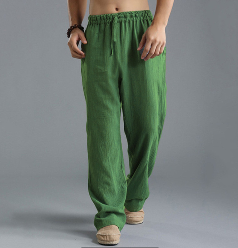 Wholesale Men Fashion Casual Solid Color Basic Linen