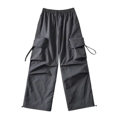 Women Casual Solid Color Loose Cargo Jogger Pants