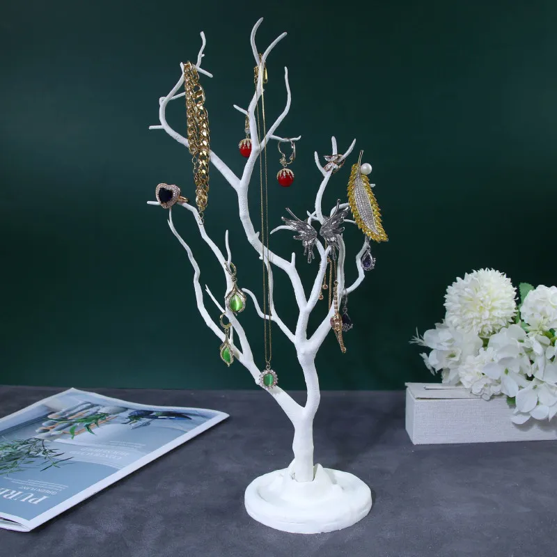 Creative Tree-Shaped Resin Jewelry Display Rack