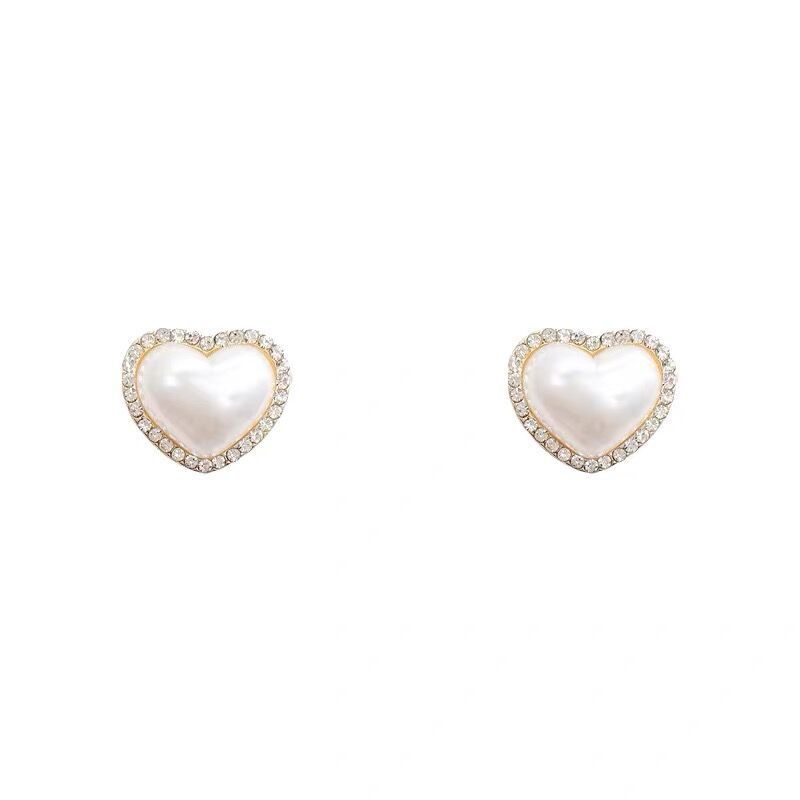 ☆TATIANA☆ Lettering Pearl Heart Earring EC1949 Tatiana Pearl Earrings