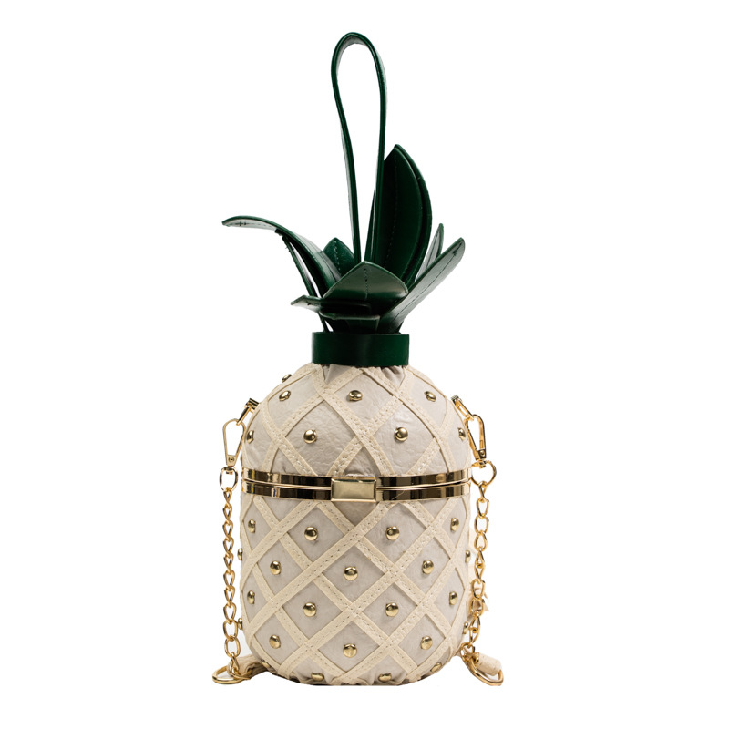 The Pineapple Bag | Beautiful Pineapple Purse Leather Chain Strap -  ClutchToteBags.com