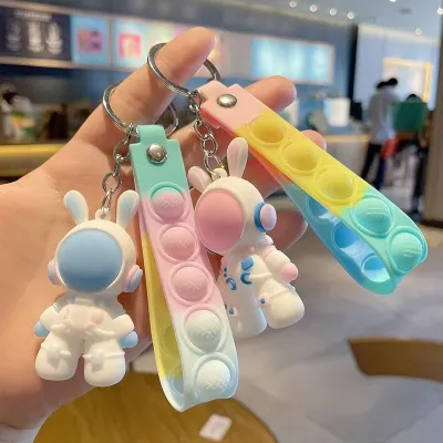 Women Fashion Cartoon Cute Space Rabbit Key Chain Pendant