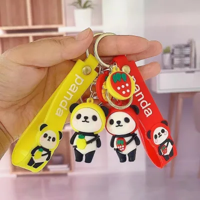 Women Cartoon Cute Fruit Panda Key Chain Pendant