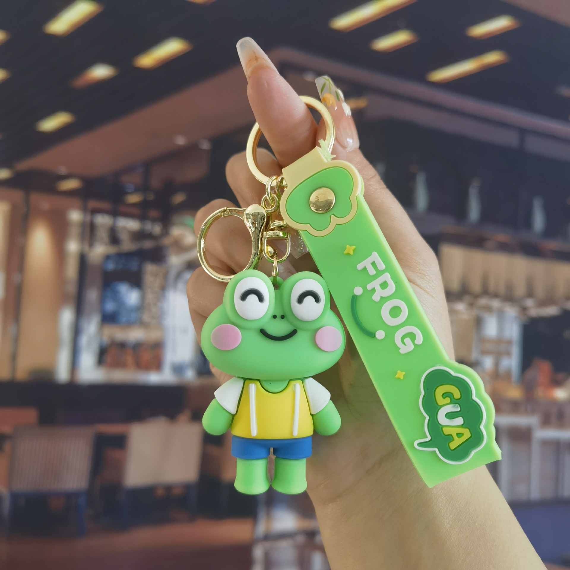 Netflix Fun Little Frog Piggy Stacking Keychain Men and Women Doll Car Key  Chain Pendant Jewelry Backpack Charm Gift Wholesale