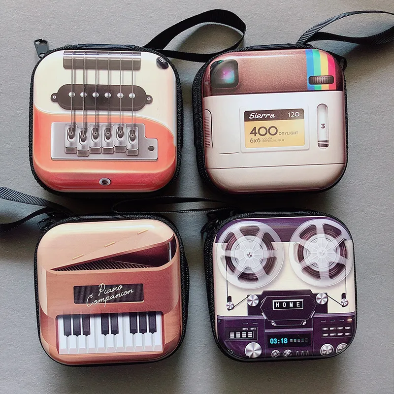 Retro Record Tape Coin Purse Tinplate Zipper Creative Bags Wallets