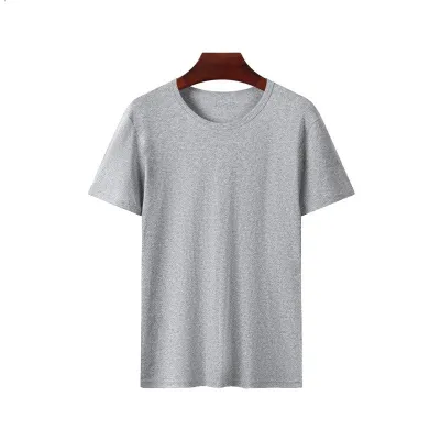 Men Plus Size Casual Solid Color Cotton Crewneck Short Sleeve T-Shirt