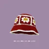 A Circle Of Sunflower Knitted Basin Hat-Red