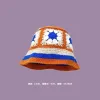 Contrast Stripe Sunflower Hat Orange