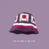 Contrast Stripe Sunflower Hat Purple