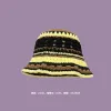 Contrast Knit Fisherman Hat Black Cafe