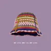 Fringed Stripe Wool Hat Pink Purple