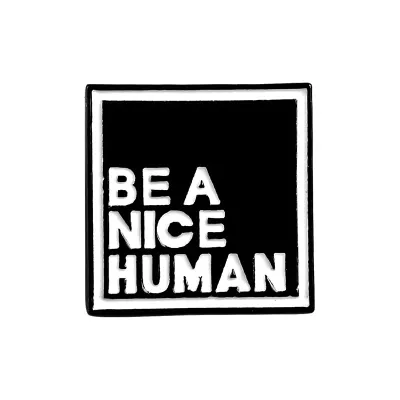 Women Fashion Cartoon Letter Slogan Alloy Brooch