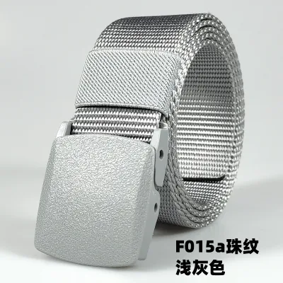 Men Fashion Casual Outdoor Solid Color Plastic Buckle Tactical Woven Nylon Belt 120cm