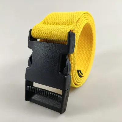 Men Fashion Casual Outdoor Solid Color Plastic Buckle Woven Canvas Belt