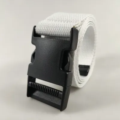 Men Fashion Casual Outdoor Solid Color Plastic Buckle Woven Canvas Belt