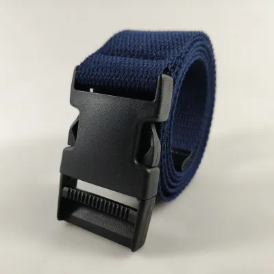 Men Fashion Casual Outdoor Solid Color Plastic Buckle Woven Canvas Belt