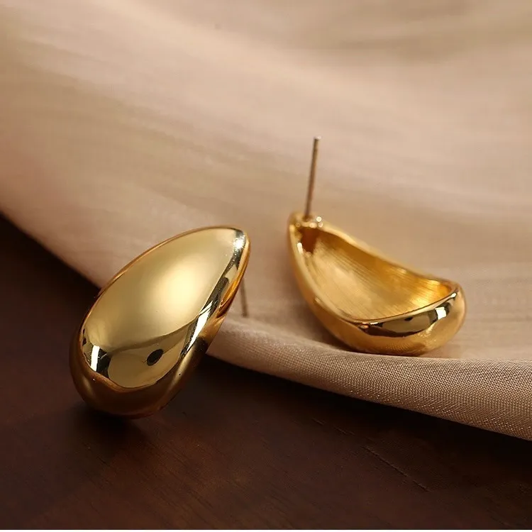 Women Fashion Creative Water Drop Geometric Peas Earrings