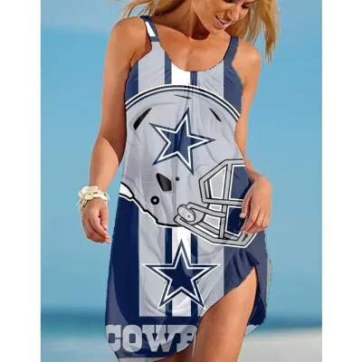 Women Fashion Print Mid-Length Swing Dress