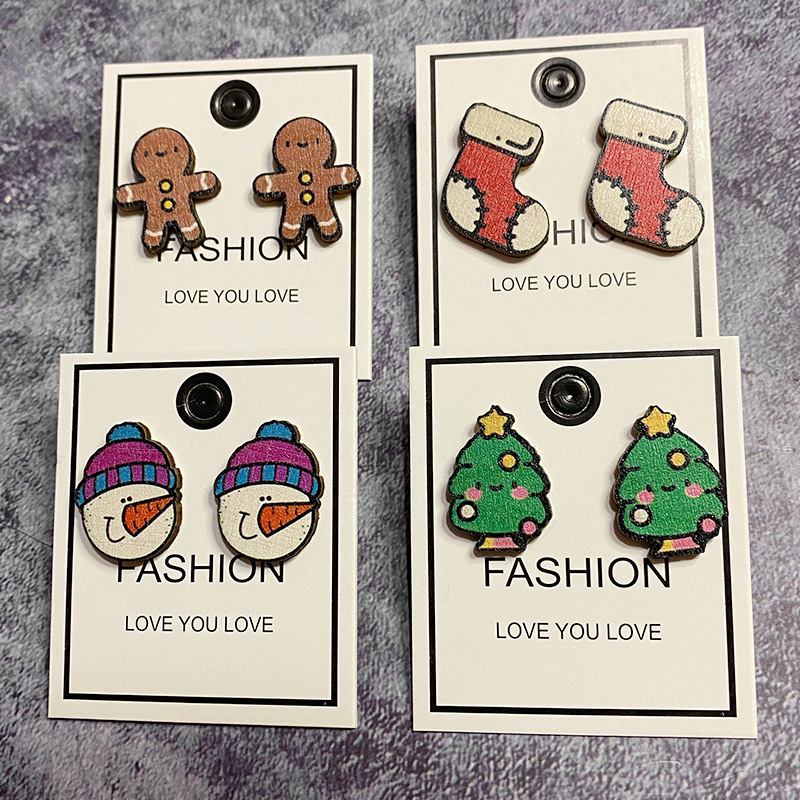 Wholesale Women Creative Christmas Tree Snowman Hat Wood Wholesale Women Creative Christmas Tree Snowman Hat Wood