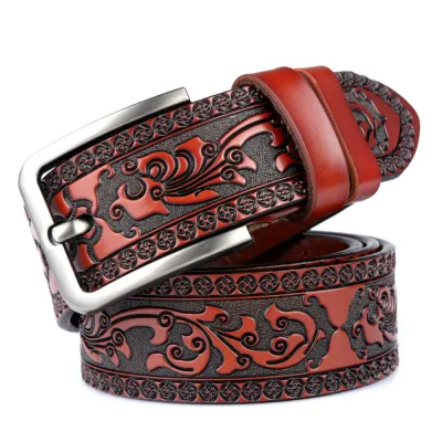 Fashion Casual Vintage Animal Texture PU Metal Buckle Belt