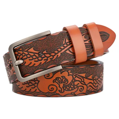 Fashion Casual Vintage Animal Texture PU Metal Buckle Belt