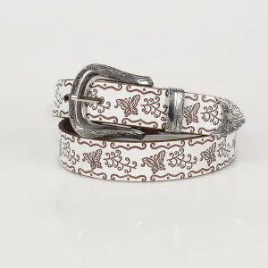 Women Fashion Casual Vintage Butterfly Versatile PU Metal Buckle Belt