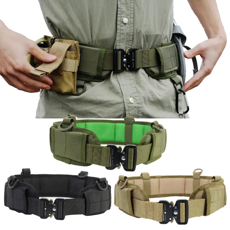 Men's Casual Outdoor Color Block Metal Buckle Tactical Woven Nylon Belt