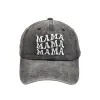 Black-Three Row MAMA Baseball Cap