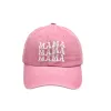 Pink-Three Row MAMA Baseball Cap