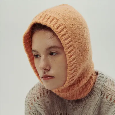 Winter Women Fashion Solid Color Wool Warm Pullover Knitted Hat
