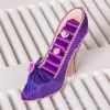 Fashion Purple Velvet High Heel
