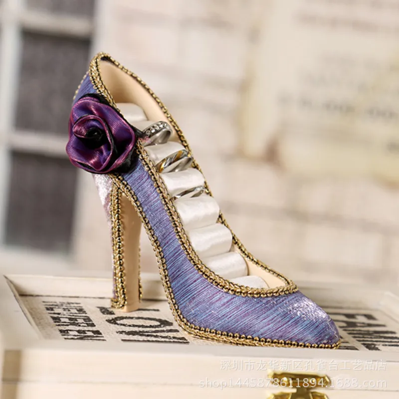 Creative High-Heeled Shoes Resin Jewelry Display Stand Storage Organizer