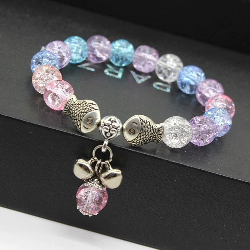 ブレスレット PISCESS PP Flower Bracelet 4BFK689 Wholesale Women Fashion Small Fresh Flower Crystal Pisces