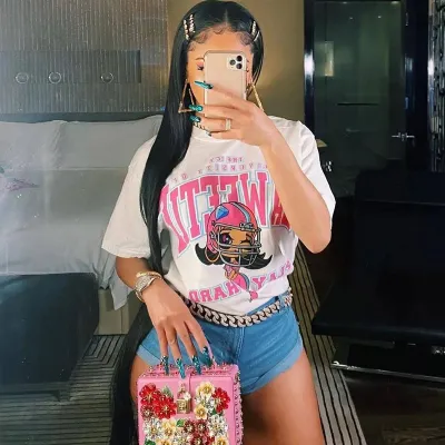 Women Fashion Cartoon Graphic Printing Round Neck Short Sleeve T-Shirt
