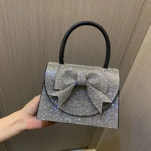 Luxury Rhinestone Bow Evening Bag Clutch
