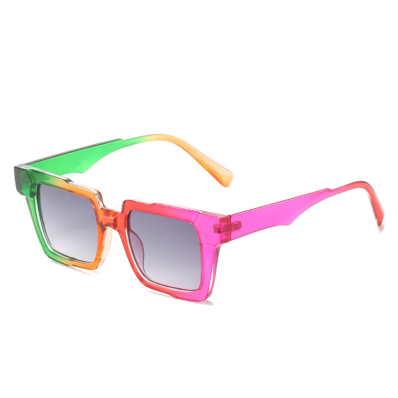 Wholesale Women Fashion Rainbow Color Box Sunglasses