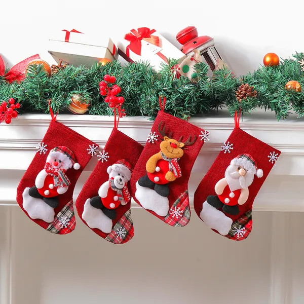 Santa Claus Snowman Socks Christmas Tree Ornaments