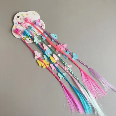 Girls Fashion Cute Sweet Party Butterfly Floral Star Heart Hairpin Wig Defense Kids Accessories