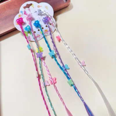 Girls Fashion Cute Sweet Party Butterfly Floral Star Heart Hairpin Wig Defense Kids Accessories