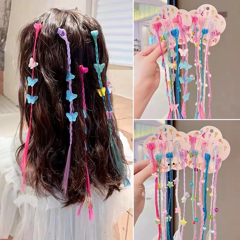 Girls Fashion Cute Sweet Party Butterfly Floral Star Heart Hairpin Wig Defense Kids Accessories
