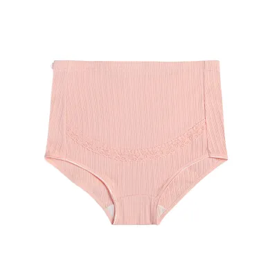 Pregnant Women Breathable Ribbed High Waist Adjustable Cotton Briefs
