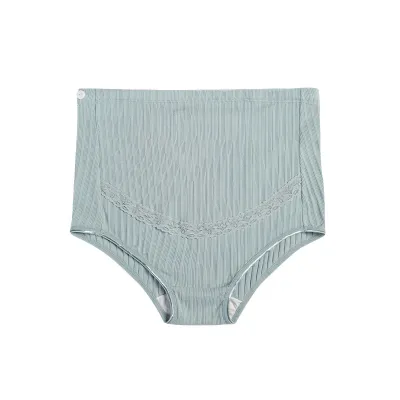 Pregnant Women Breathable Ribbed High Waist Adjustable Cotton Briefs